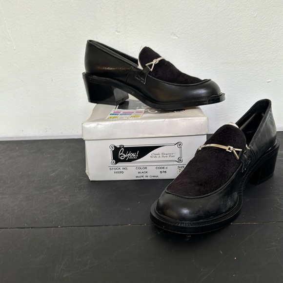 Bijou Shoes Shoes - Bijou Black Loafers w/Silver Tone Hardware